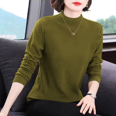 半高领打底衫女秋冬高级感新款德绒内搭加厚磨绒妈妈保暖上衣T恤