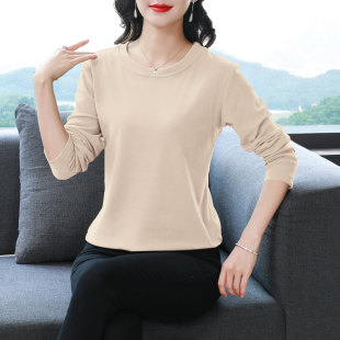 秋冬双面德绒保暖上衣女长袖洋气秋衣女款外穿女士修身内搭打底衫