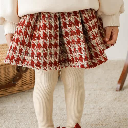 摩希半身裙千鸟格圣诞款