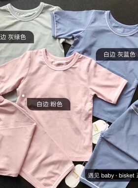 bisket春夏新款儿童家居服内衣套装短袖短裤七分纯棉夏季睡衣多款