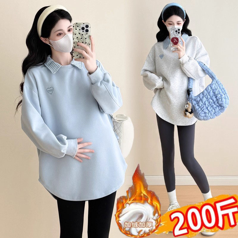 孕妇秋季新款长袖上衣孕期穿搭