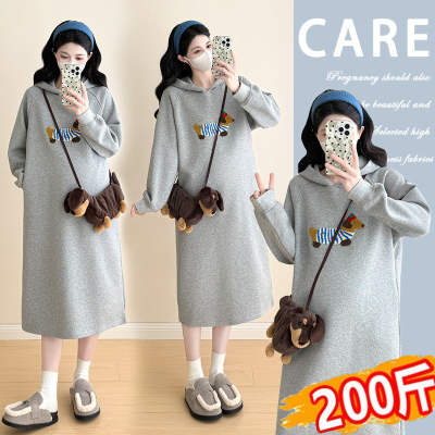 孕妇连衣裙2025秋冬韩版时尚卡通