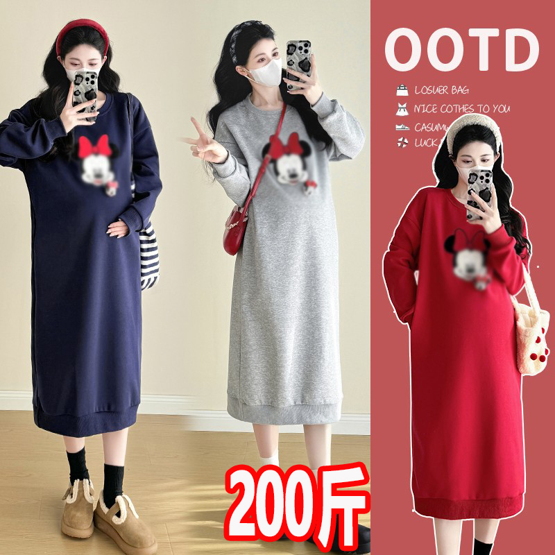 孕妇装连衣裙2025秋冬新款时尚