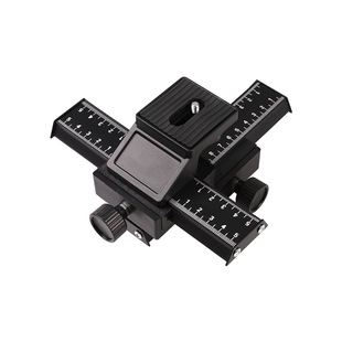 单反摄影微距云台万向四维云台架双向调节微调长形云台板微距架