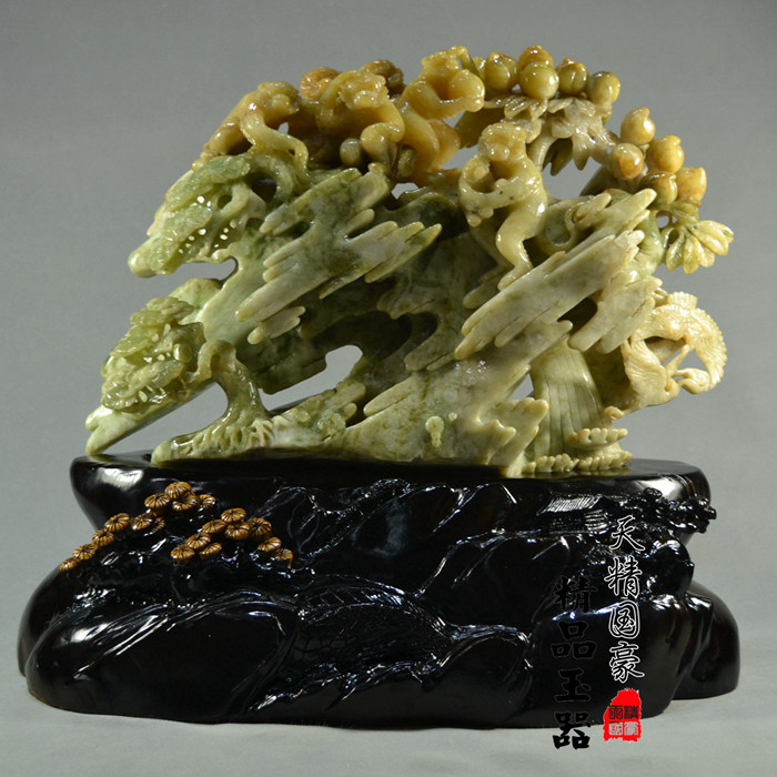 摆件玉石天精国豪中式摆件