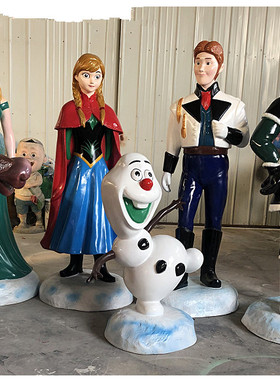 创意玻璃钢卡通人物冰雪奇缘餐厅