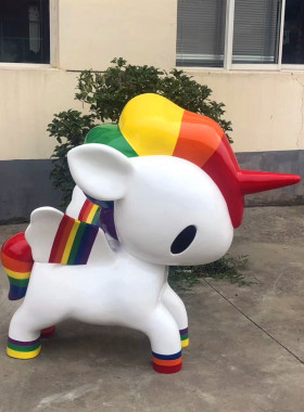 网红独角兽卡通门口玻璃钢