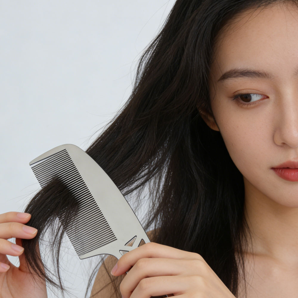 锈钢梳子美发理发平头超薄专业男发 女士头梳密梳梳头皮屑