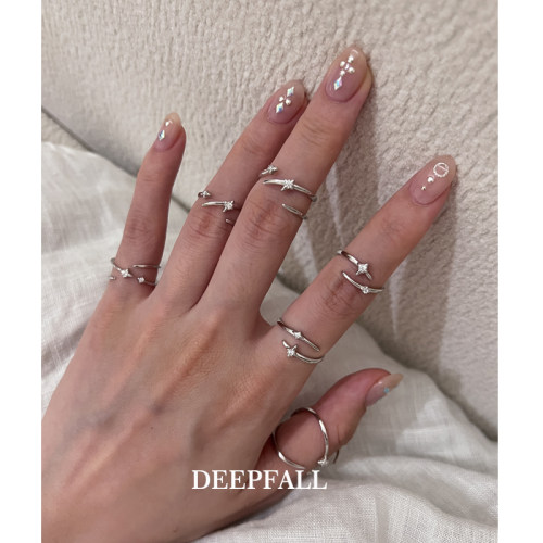 DEEPFALL星星轨迹纯银尾戒