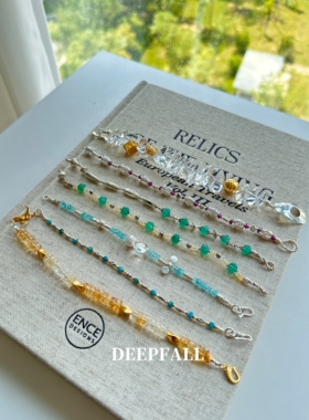 DEEPFALL 【泰国手工银】通体s925银天然水晶彩色宝石精工手链