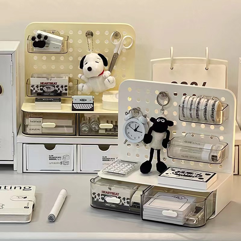 桌面洞洞板置物架免打孔梳妆台