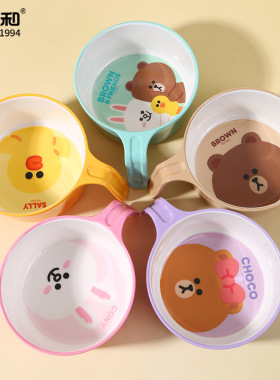 LINE FRIENDS系列密胺儿童餐具新品卡通宝宝辅食碗分格盘水杯叉勺