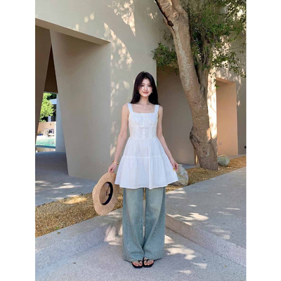 2026春季白标气质针织罩衫+小个子收腰吊带连衣短裙两件套装女