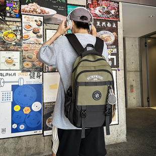 书包男街头潮流大容量高中生大学生双肩包韩版个性休闲旅行背包女
