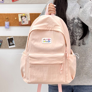 小清新书包女韩版初中高中学生大容量双肩包简约百搭少女双肩背包