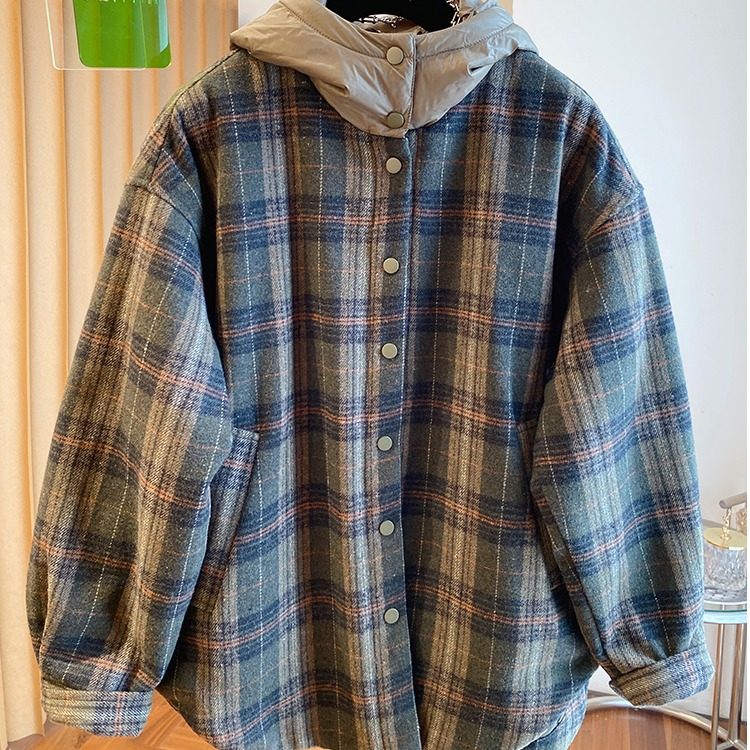 高级感独特格子加棉衬衫外套女冬季连帽休闲胖mm遮肉保暖棉服棉衣,女装/女士精品,棉衣/棉服,淘宝优惠券,粉丝福利购,淘宝优惠卷