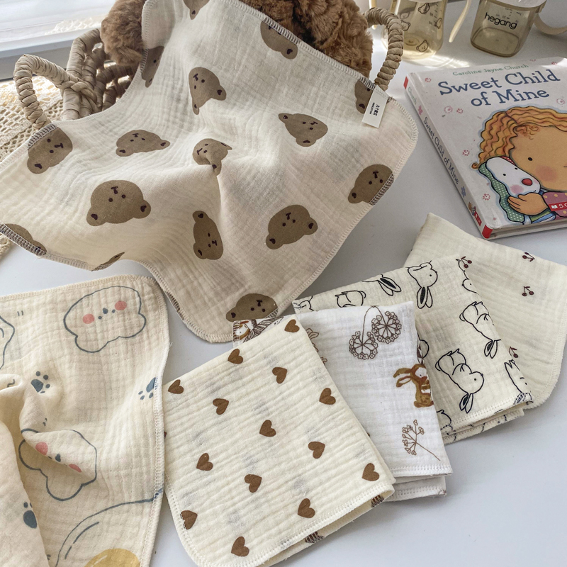 婴儿纯棉纱布手帕小方巾口水巾