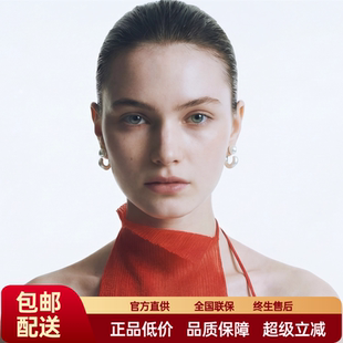 FataViam新款s925银拉丝珍珠前后两戴耳圈耳环轻奢高级感耳饰女