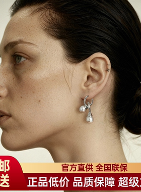 FataViamS925银珍珠打结耳环耳扣耳饰女气质轻奢高级感小众设计款