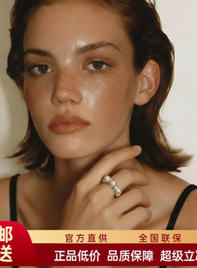 FataViamS925银珍珠莫桑钻石法式小众高级感气质开口戒食指戒指女