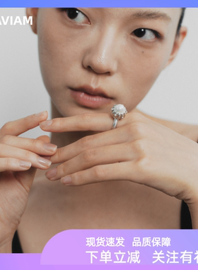 FataViam立体造型小众设计高级感轻奢天然珍珠开口食指戒指女
