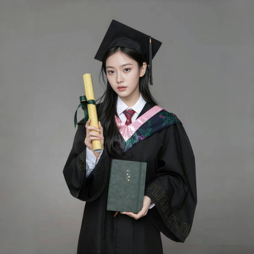 大学生学士服柔美呢拍照不透光