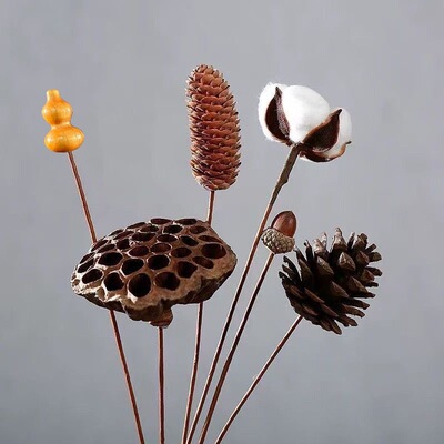 ins网红天然干花束棉花麦穗永生花真花小清新客厅插花装饰摆件