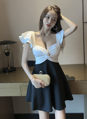 足疗女技师衣服性感夜店女装夜总会低胸连衣裙桑拿按摩洗浴工作服