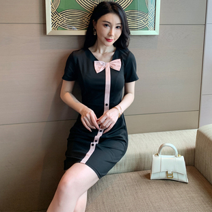 足浴短裙秋季新款夜店女装桑拿按摩连衣裙性感洗浴足疗技师工作服