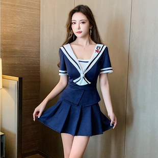 桑拿洗浴沐足休闲会所工作服性感ktv公主服百褶裙套装足疗技师服