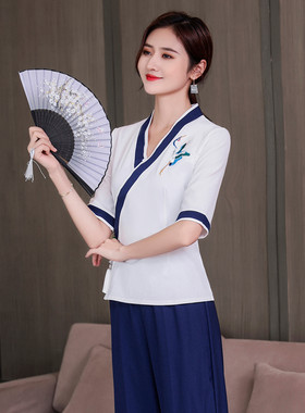 秋冬装spa养生馆制服高端气质美容师制服中袖足浴足疗技师工作服