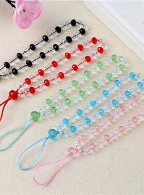 手机挂绳女挂脖绳网红手腕绳水晶手机链条挂绳个性创意短款潮牌新