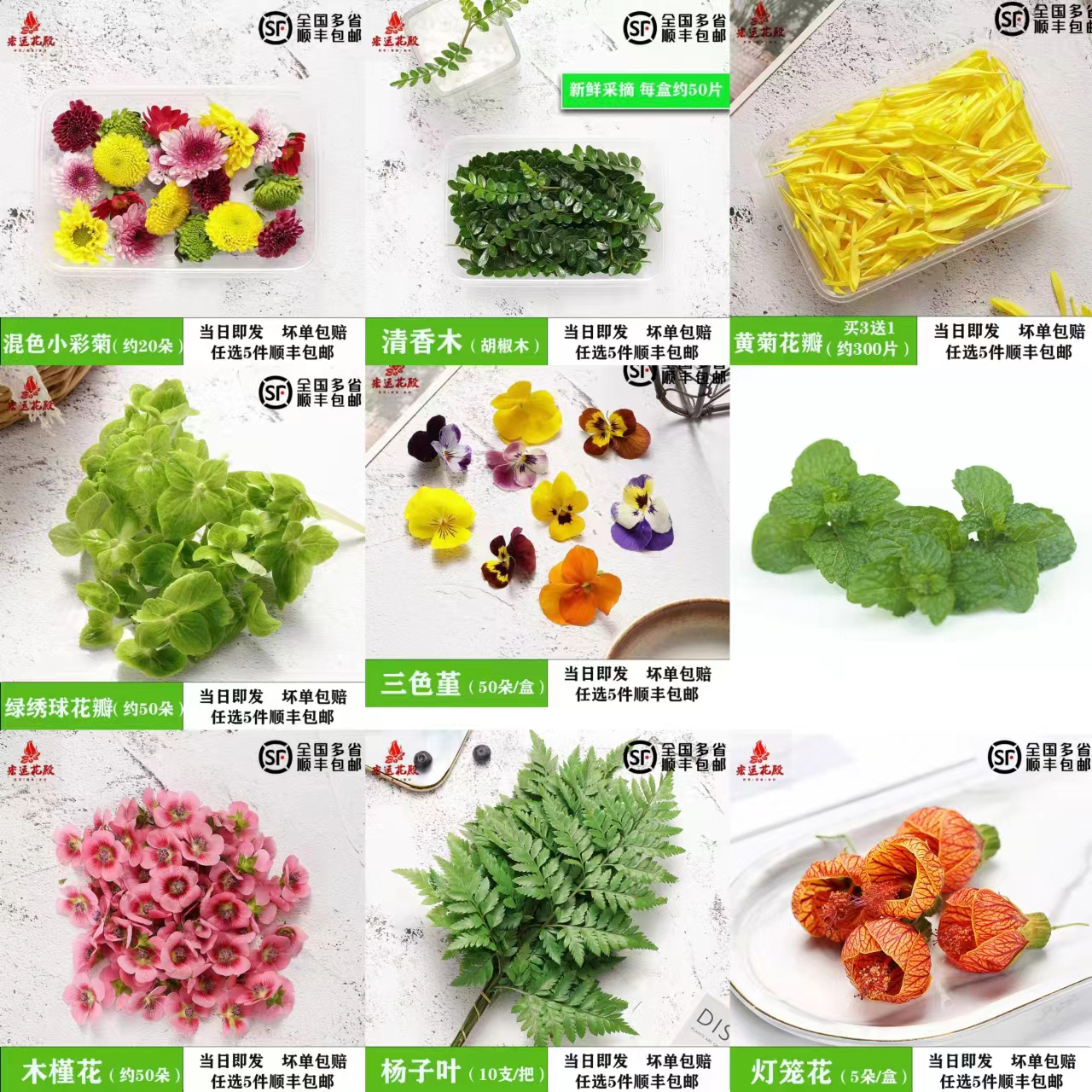 摆盘花草样式齐全现摘现卖