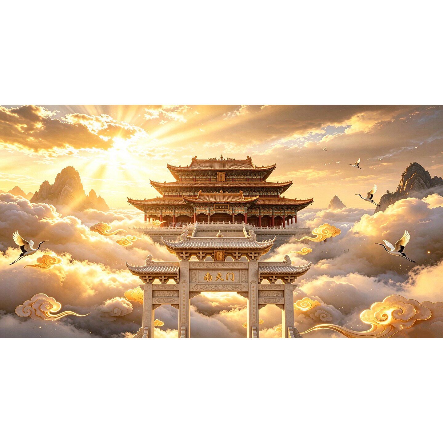 新款道家DIY树脂方钻满钻钻石画南天门手工贴钻钻石绣带钻套件