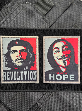 切格瓦拉V字仇杀魔术贴士气章臂章REVOLUTION包贴个性语录