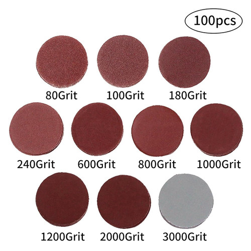 跨境热销100片套装 2英寸50mm打磨砂纸 80-3000#适用于钻磨机工具