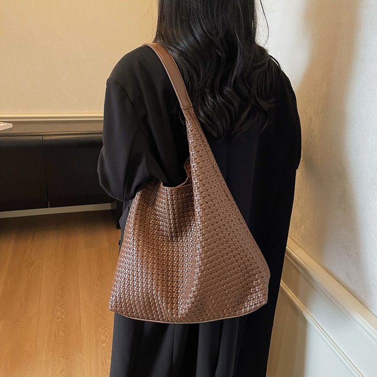 爆款花纹美拉德棕色大包包女2025新款秋冬时尚大容量腋下包托特包