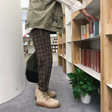 春秋装~日系复古新款毛呢格子休闲裤XZ502-K112-P68，男装休闲裤，星座502