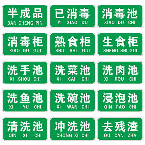 酒店4d管理洗碗池分区牌