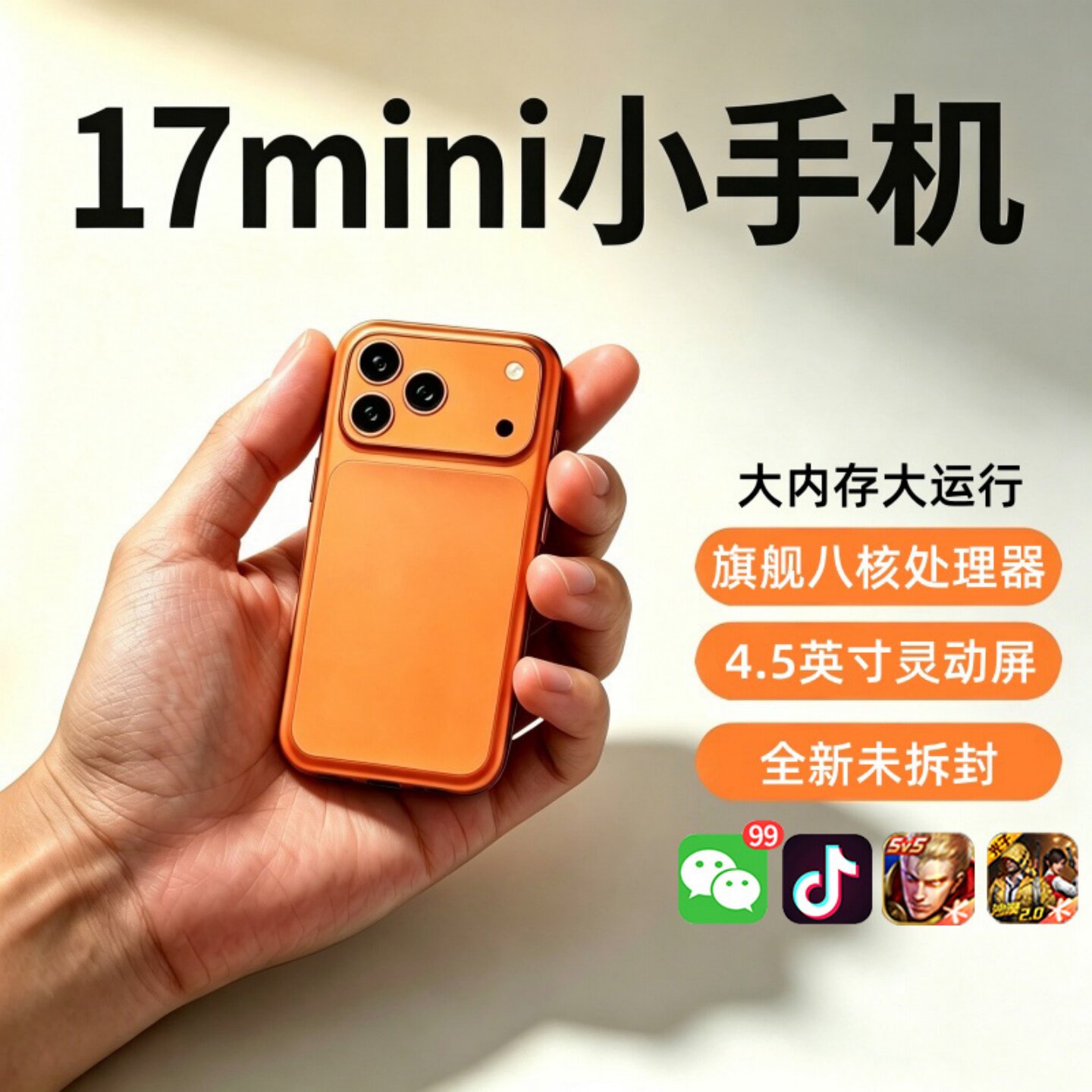 新款华强北17mini迷你智能手机儿童学生专用5G全网通游戏安卓备用