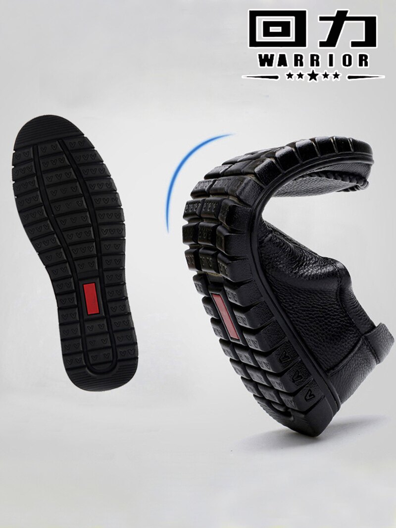 남성용 풀백 가죽신 천연가죽 중노년 아빠신발 부드러운 밑창과 벨벳 남성용 겨울용 미끄럼방지 대형사이즈 캐주얼 면신발