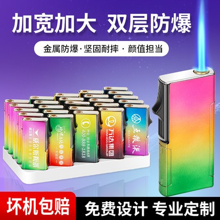 新款正品高档防风打火机金属可充气专业广告酒店超市企业宣传定制
