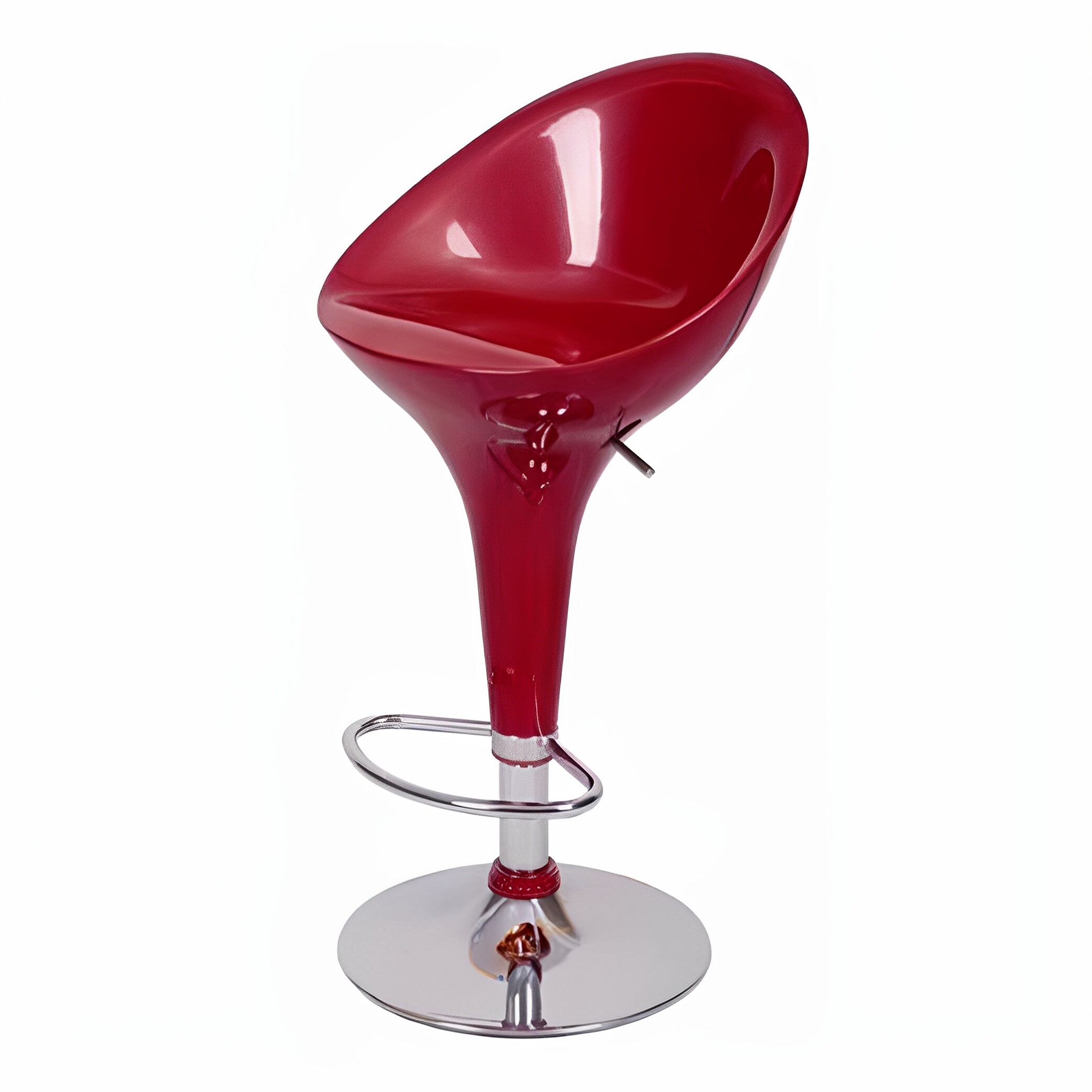 时尚新款酒吧椅吧台椅升降椅转椅酒吧凳ABS中靠背酒红创意酒吧椅