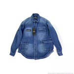日系牛仔夹克衬衣复古摇滚牛仔衣廓版文艺舒适做旧外套潮机车衬衫