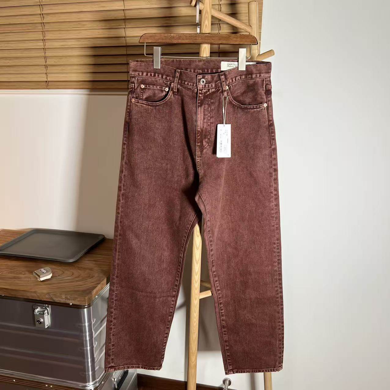 日系直筒宽松裤子休闲男裤复古男裤文艺长裤休闲廓版潮裤咖啡裤子,男装,休闲裤,淘宝优惠券,粉丝福利购,淘宝优惠卷