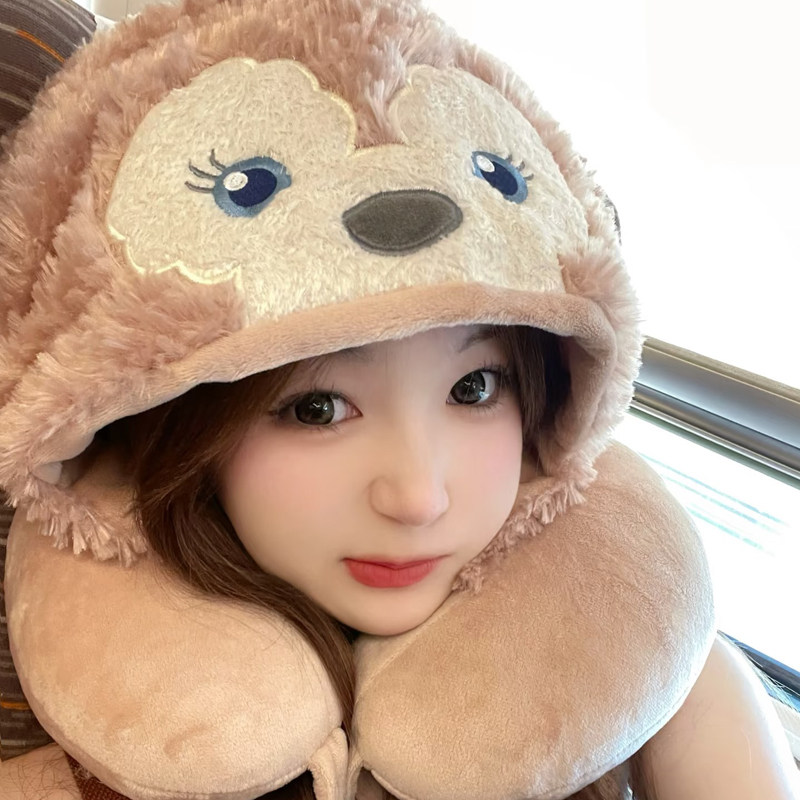 雪莉玫连帽护颈飞机U型枕旅行图片