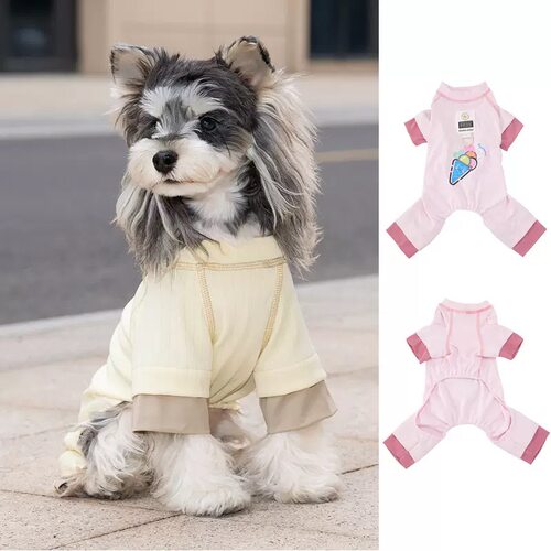 26春夏！DB韩版冰激凌四腿家居服 比熊四脚运动服雪纳瑞四腿睡衣