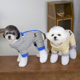 条纹英伦棒球服 25秋冬DB 比熊四脚棉服泰迪四腿外套 包邮 三件