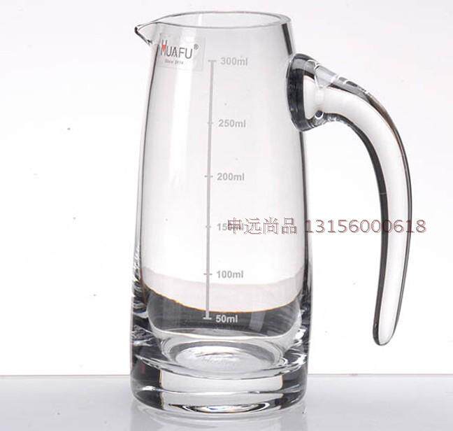 华富纯手工吹制水晶玻璃 白酒分酒器 公杯 醒酒器带刻度100-500ml