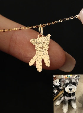 宠物照片定制银饰项链手作小猫咪狗狗小仓鼠宠物头像定制首饰周边